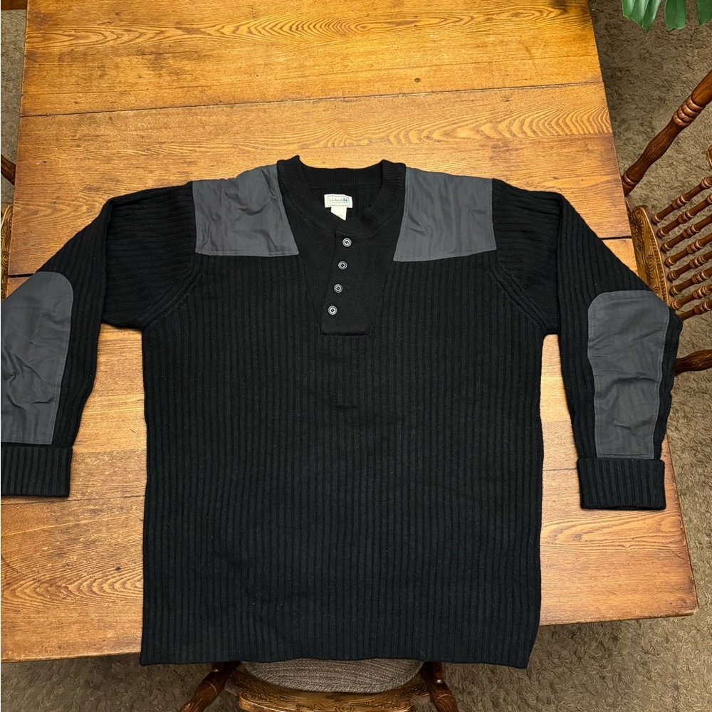 LL Bean Men's Commando Sweater Henley Black size 2XLT